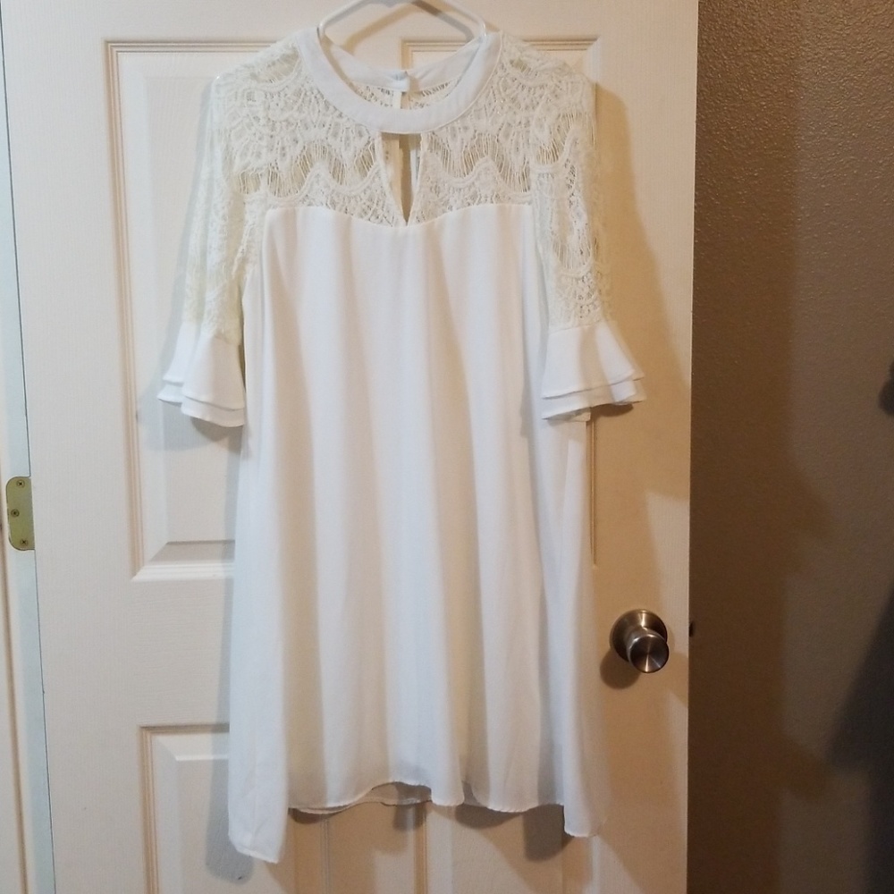White midi dress